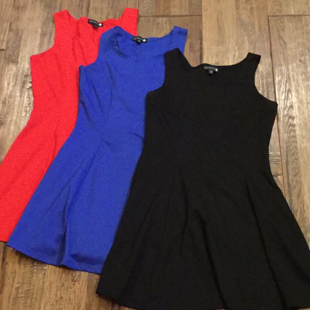 Set of three tank dresses.